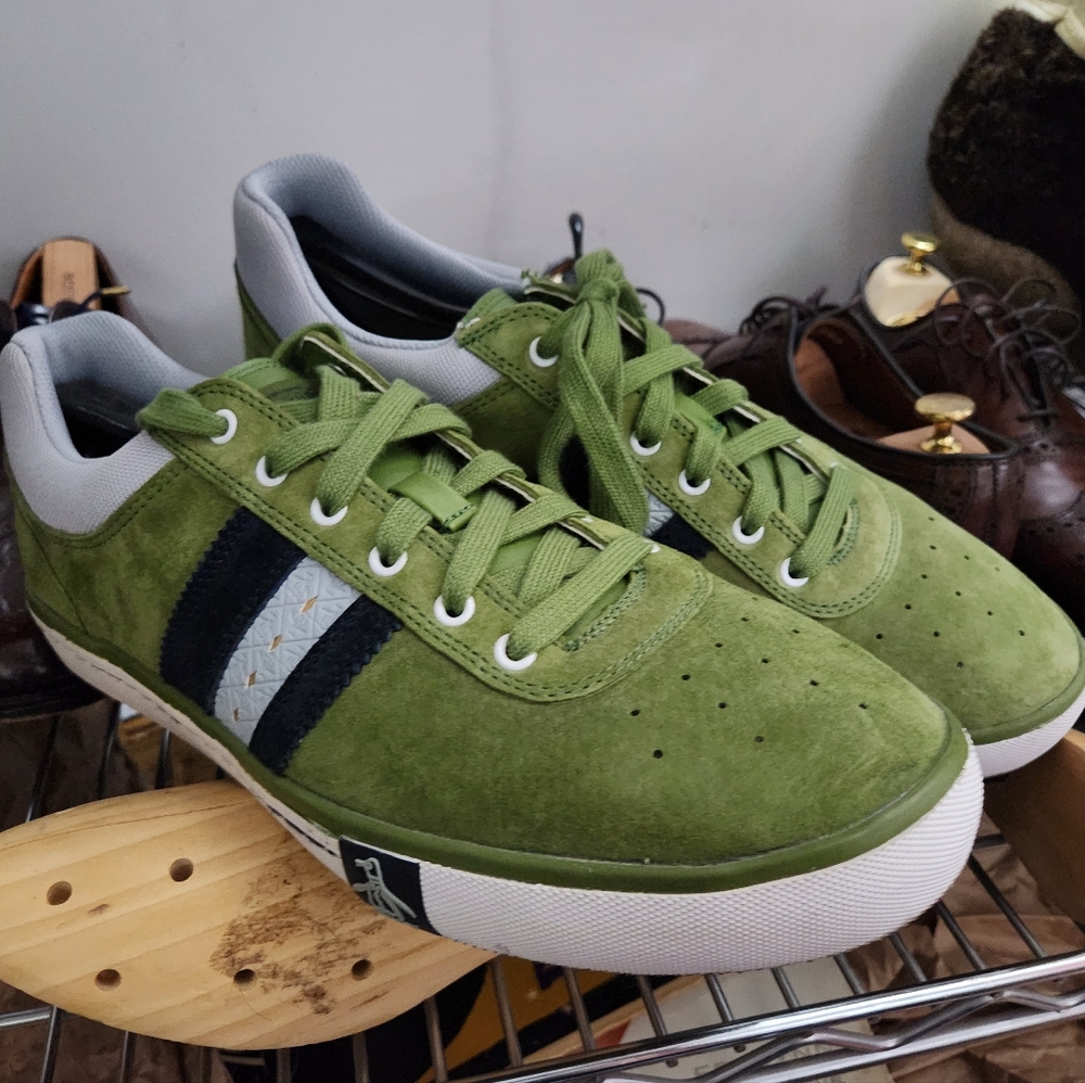 Original Penguin Suede Green and Black Sneakers with Classic Design